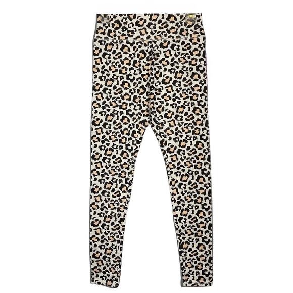 Women's Small  Beige Leopard Print High-Waisted Leggings - Picture 4 of 8